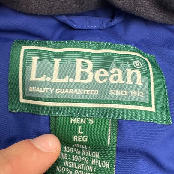 L.L. Bean Vintage Y2K Insulated Ski Snow Hoodie Jacket Mens Large Blue Nylon - Picture 13 of 16